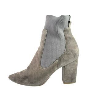 Steve Madden Richter Women's Gray Brown Suede Ankle Sock Booties Boots Size 7.5